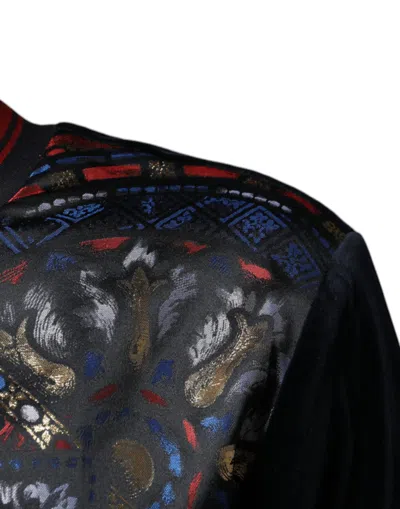 Dolce & Gabbana Multicolor Jacquard Crew Neck Sweatshirt Sweater In Multicolor