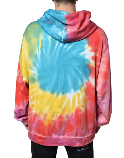 Dolce & Gabbana Multicolor Tie Dye Hooded Sweatshirt Sweater In Multicolor