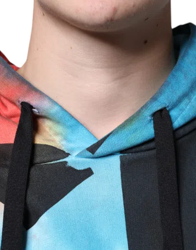 Dolce & Gabbana Multicolor Tie Dye Hooded Sweatshirt Sweater In Multicolor