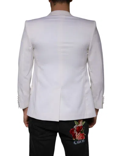 Dolce & Gabbana Off White Wool Single Breasted Dress Blazer In Off White
