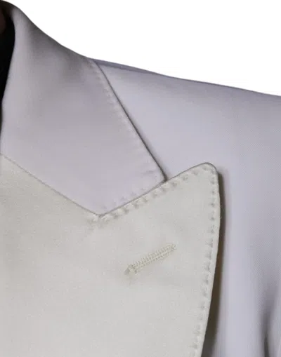 Dolce & Gabbana Off White Wool Single Breasted Dress Blazer In Off White