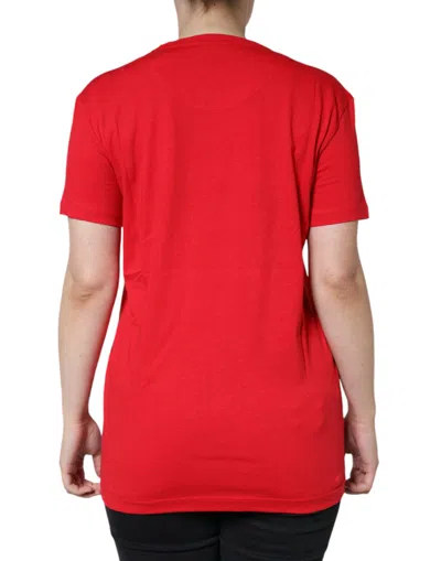 Dolce & Gabbana Red Cotton Crew Neck Short Sleeve Tee Women's T-shirt In Red