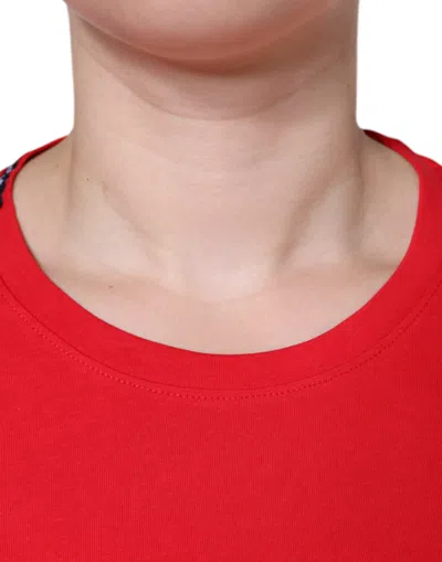 Dolce & Gabbana Red Cotton Crew Neck Short Sleeve Tee Women's T-shirt In Red