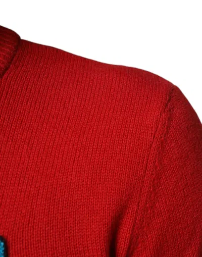 Dolce & Gabbana I'm The King Wool Crew Neck Sweatshirt Men's Sweater In Red