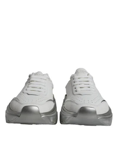 Pre-owned Dolce & Gabbana Silver White Daymaster Low Top Sneakers Women's Shoes ()
