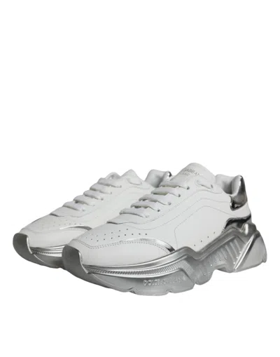 Pre-owned Dolce & Gabbana Silver White Daymaster Low Top Sneakers Women's Shoes ()