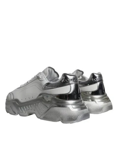 Pre-owned Dolce & Gabbana Silver White Daymaster Low Top Sneakers Women's Shoes ()