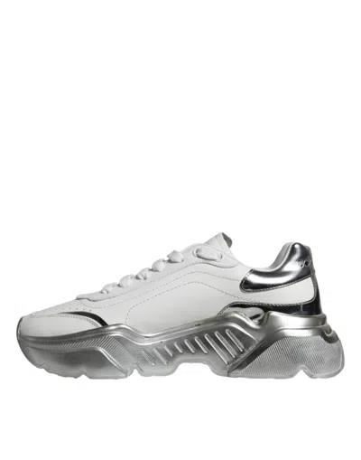 Pre-owned Dolce & Gabbana Silver White Daymaster Low Top Sneakers Women's Shoes ()
