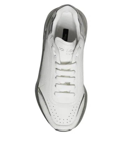 Pre-owned Dolce & Gabbana Silver White Daymaster Low Top Sneakers Women's Shoes ()