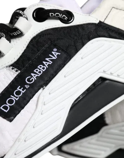 Pre-owned Dolce & Gabbana White Black Low Top Ns1 Sneakers Women's Shoes () In Black And White