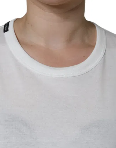 Dolce & Gabbana White Cotton Crew Neck Short Sleeve T-shirt In White