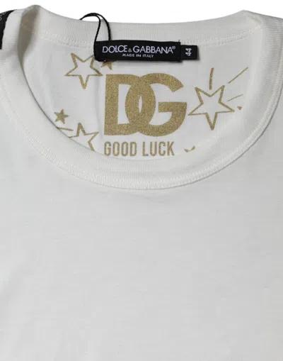 Dolce & Gabbana White Cotton Crew Neck Short Sleeve T-shirt In White
