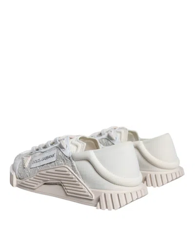 Pre-owned Dolce & Gabbana White Lace Ns1 Low Top Sneaker Sports Women's Shoes ()