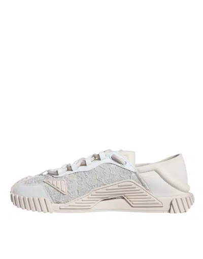 Pre-owned Dolce & Gabbana White Lace Ns1 Low Top Sneaker Sports Women's Shoes ()