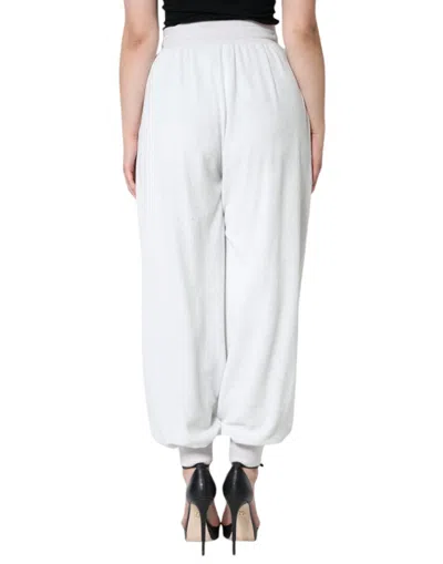 Dolce & Gabbana White Nylon Jogger Sweatwomen's Women's Pants In White
