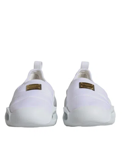 Dolce & Gabbana White Padded Fabric Low Top Sneakers Women's Shoes In White