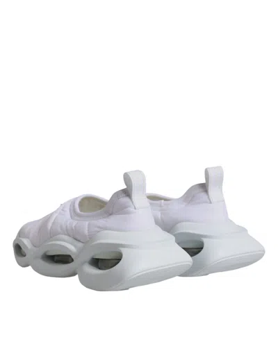 Dolce & Gabbana White Padded Fabric Low Top Sneakers Women's Shoes In White