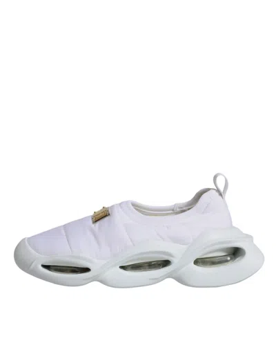 Dolce & Gabbana White Padded Fabric Low Top Sneakers Women's Shoes In White