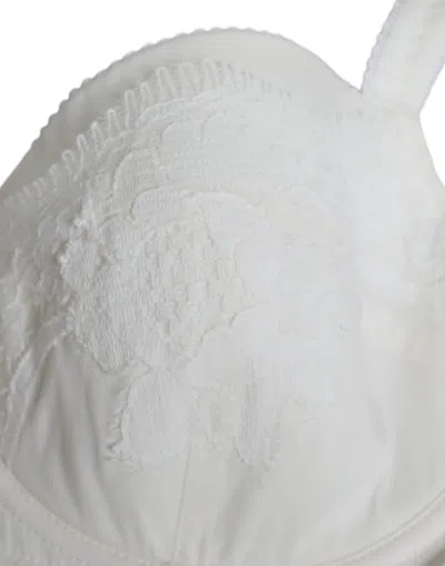 Dolce & Gabbana White Silk Stretch Panty Balconette Bra Underwear In White