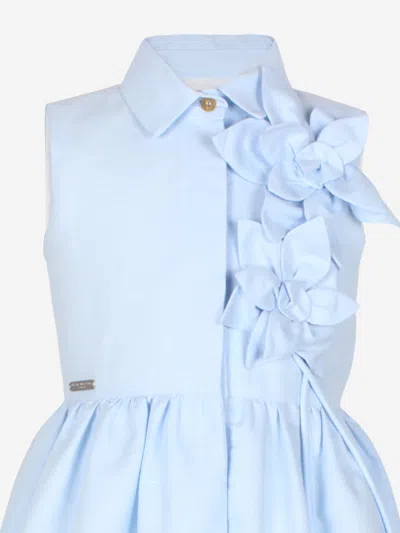 Jessie And James Girls Evergreen Flower Dress In Blue