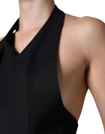 Pre-owned Emporio Armani Black Sleeveless Halter Sheath Long Gown Women's Dress ()