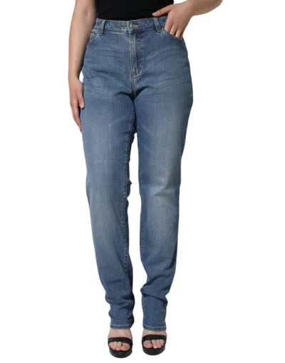 Pre-owned Emporio Armani Blue Washed High Waisted Skinny Women Denim Women's Jeans ()