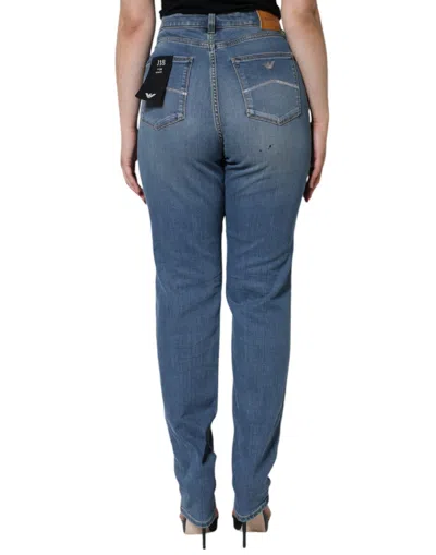Pre-owned Emporio Armani Blue Washed High Waisted Skinny Women Denim Women's Jeans ()