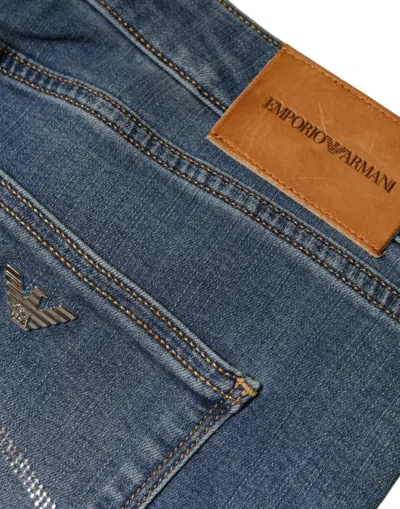 Pre-owned Emporio Armani Blue Washed High Waisted Skinny Women Denim Women's Jeans ()