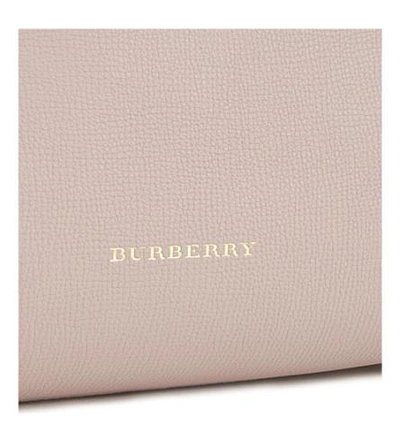 Shop Burberry Banner Small Leather Shoulder Bag In Pale Orchid