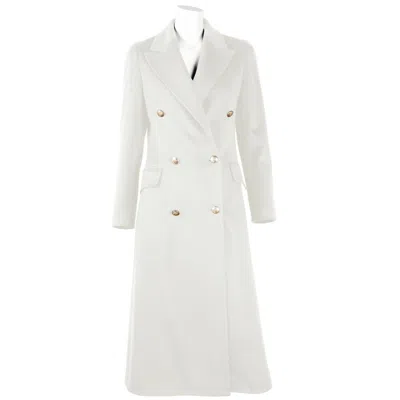 Made In Italy White Wool Vergine Jackets & Coat In White
