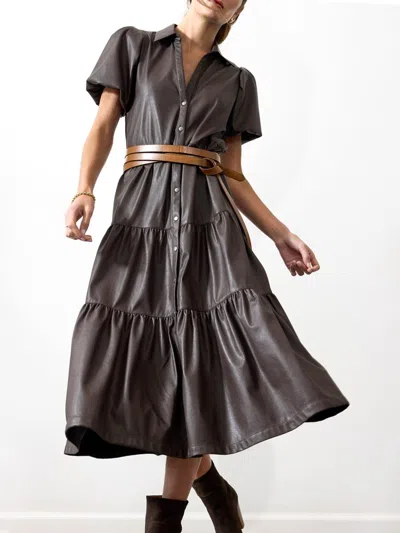 Brochu Walker The Havana Vegan Leather Dress In Timber