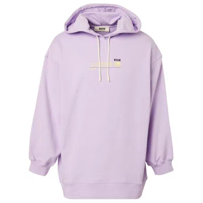 Msgm Purple Cotton Sweater In Purple