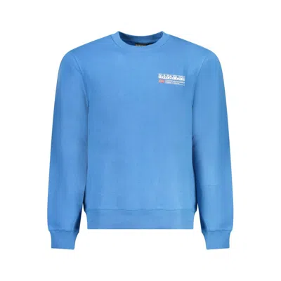 Napapijri Light Blue Cotton Men Sweater In Blue