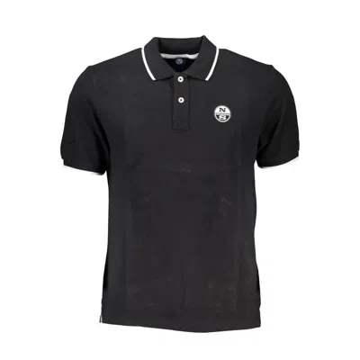 North Sails Black Cotton Polo Shirt In Black