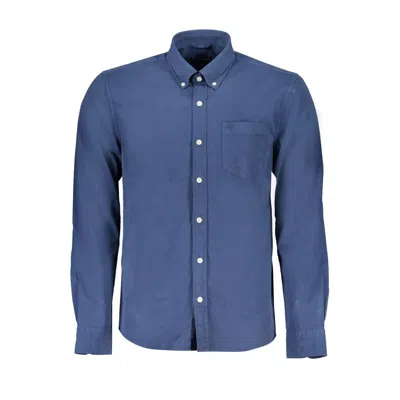 North Sails Blue Cotton Men Shirt In Blue