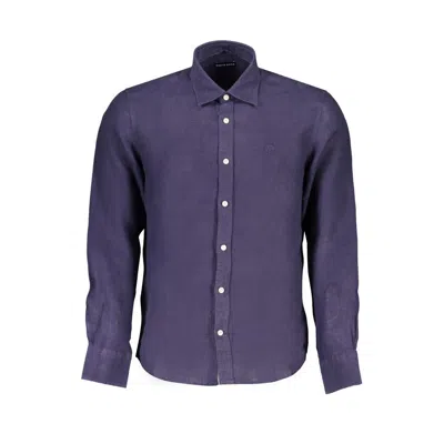 North Sails Blue Cotton Men Shirt In Blue