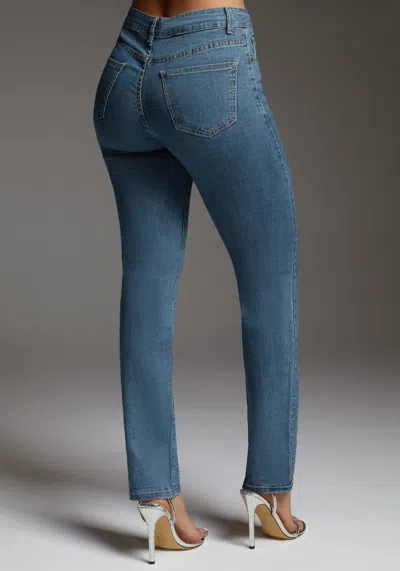 Bebe The Skinny With Rhinestone Details In Medium Wash