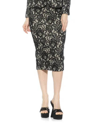 Alexia Admor Jacki Lace Midi Pencil Skirt In Black