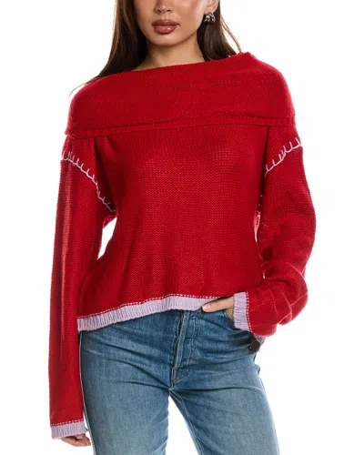 Driftwood Denim Driftwood Cowl Neck Sweater In Red