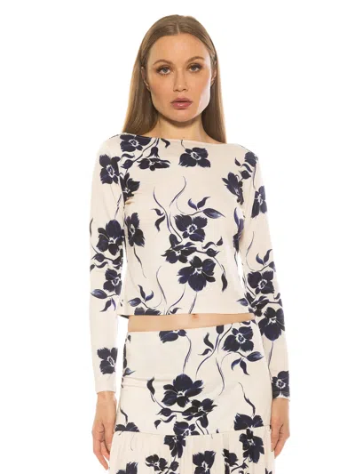 Alexia Admor Dahlia Boat Neck Top In Blue