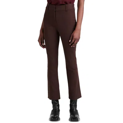 Derek Lam 10 Crosby Cropped Flare Trouser Pants In Chocolate In Gold
