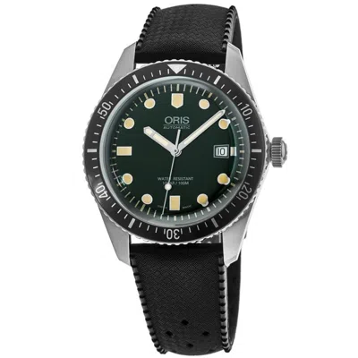 Oris Divers Sixty-five Green Dial Black Rubber Strap Men's Watch 01 733 7720 4057-07 4 21 18 In Green