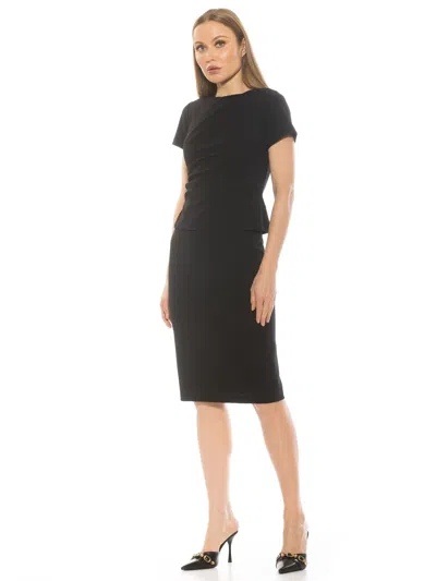 Alexia Admor Robin Jewel Neck Midi Dress In Black