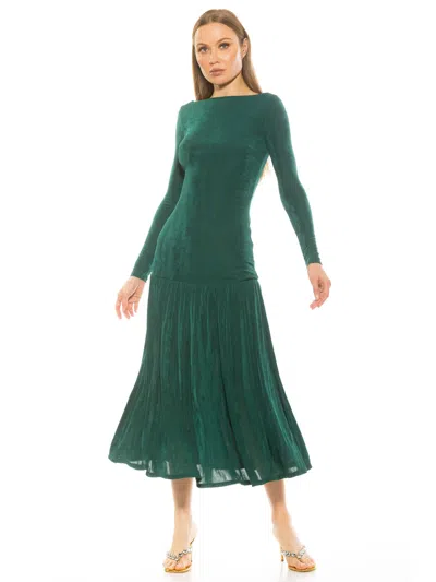 Alexia Admor Khaite Long Sleeve Midi Dress In Gold