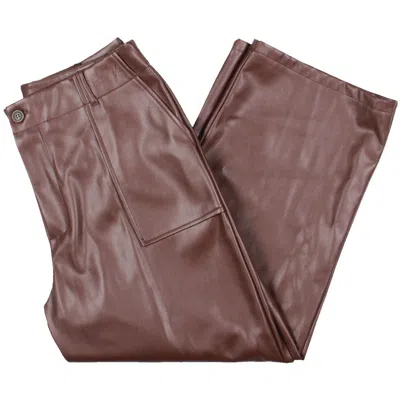 Bagatelle.nyc Pork Chop Womens Faux Leather Pockets Cropped Pants In Gold