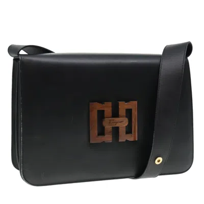 Pre-owned Ferragamo - Leather Shoulder Bag () In Black