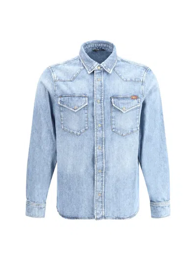 Shop 7 For All Mankind Shirts In Blue