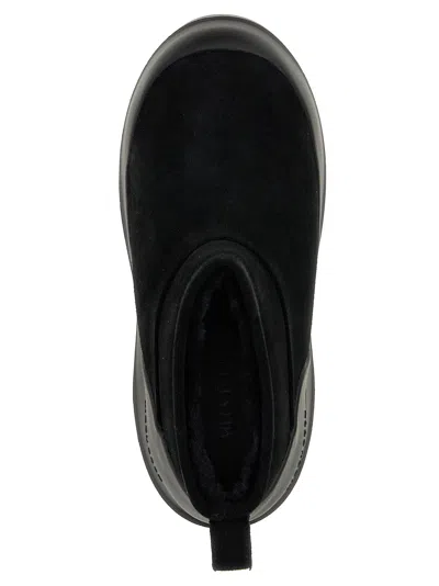 Moon Boot Black Suede Mezzaluna Ankle Boots In Black