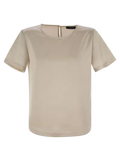 Weekend Max Mara Crewneck Short-sleeved T-shirt In Beige