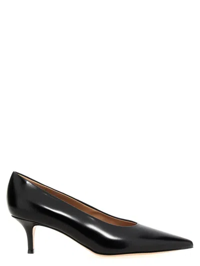Gianvito Rossi 70mm Vitello Middle Heel Leather Pump In Black